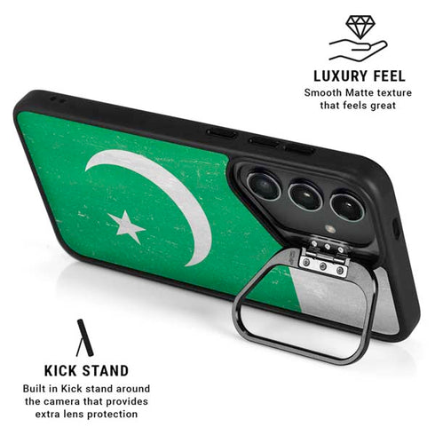 Pakistan Flag Distressed Galaxy S25 Kickstand Case